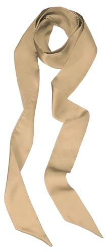 PATIKIL Elegante Pañuelo Cinta, Pañuelo Delgado Color Sólido Puro Largo Corbata Seda Cinturones Faja Pañuelos Para El Cabello Cinta Para Cabeza Cinta Mujeres, Caqui Oscuro