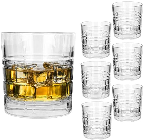 KADAX Dricksglas set om 6, 325 ml, diskmaskinssäkra vattenglas av glas, cocktailglas, whiskyglas, dryckesglas, glas för juice, vatten och cocktails