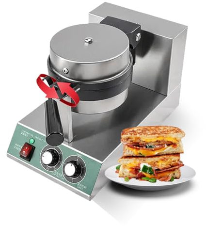 Máquina para hacer hamburguesas UFO multiusos - Gofrera antiadherente de 1300 W con temperatura y temporizador ajustables - Perfecta para helados, heladerías y cocinas comerciales