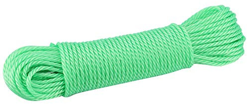Wakects 20m Nylon Stendibelliere Corda Corda a di Colore Luminoso Giardino Campeggio a da Maglieria Fai -da -te con 65,6 Piedi di Lunghezza per il Giardinaggio in Campeggio o per il Bucato (GREEN)