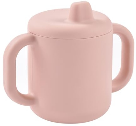 BÉABA, Vaso Aprendizaje Bebé, Función Biberón/Taza, 100% Silicona de, Asas Grandes, Fácil de Agarrar, Ergonómica, Boquilla Suave, Algodón de Azúcar