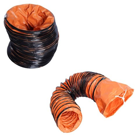 Manguera flexible de PVC de 8 pulgadas x 16 pies para ventilador de escape, conducto de ventilación ajustable, ideal para conductos de 10 y 12 pulgadas, 2 m (6.5 pies) 150 mm