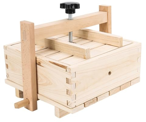 Prensa De Queso - Molde Manual De 13 X 13 X 9,5 Cm, Prensa De Madera Para Alimentos, Herramienta De Cocina Duradera, Para Queso Feta De Cabra, Paneer Artesanal, Cuajada De Soja , Nueces | Molde