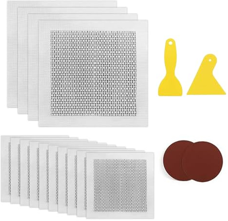 JASOLYI 19Pcs Drywall Repair Kit, Self-Adhesive Wall Patch Repair Set | With 2 sandpaper sheets and 2 putty knives, ideal for quickly repairing broken walls, plasterboard and ceilings.