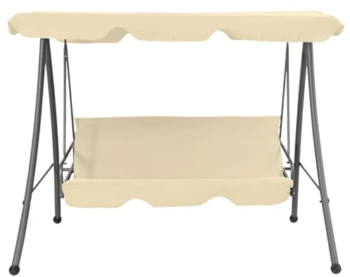 Gecheer Panchina a Dondolo da Giardino, con Baldacchino, Bianco Sabbia, per Esterno