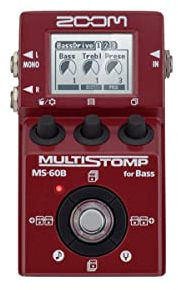 Zoom MS-60B Multieffektpedal für Bass mit 58 Effekten und Verstärkeremulationen | Stereoausgänge | enthält Overdrive | Phaser | Flanger | Chorus | Tremolo | Reverb | Chromatisches Stimmgerät | rot