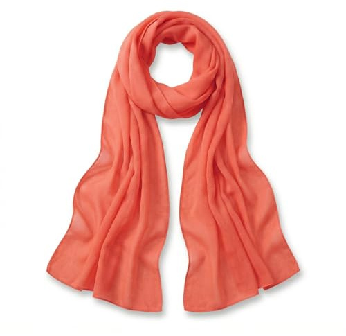 TigerTie dames Chiffon foulard orange unicolor taille 160 cm x 36 cm - écharpe