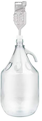 BDP5Z Set of 4 Fermentation Bottle + Plug + Fermentation Tube + Screw Cap 5 L