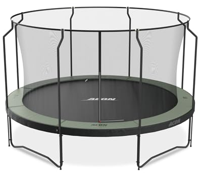Acon Air 4,3m Trampolin mit Premium-Gehäuse | Inklusive 4,3m Rundtrampolin und Premium-Sicherheitsnetz | 96 Heavy Duty 21,5cm Federn