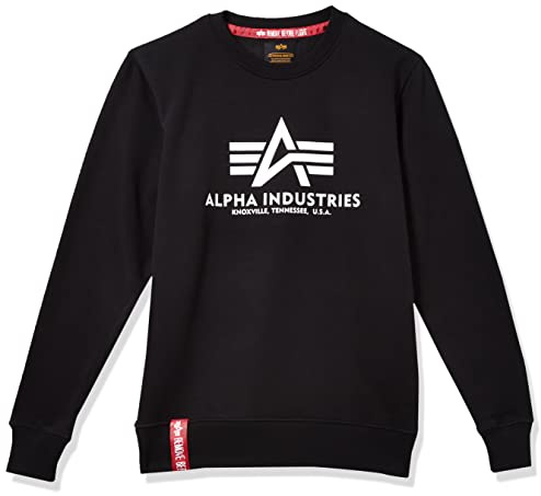 Alpha Industries Herren Basic Pullover Sweatshirt, Schwarz, XXL