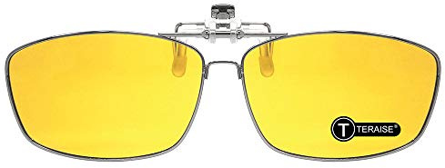TERAISE Clip Sur Les Lunettes De Conduite De Nuit/Les Clips Pour Hommes Sur Les Lunettes De Soleil Avec Fonction De Relevage Pour La Conduite En Plein Air