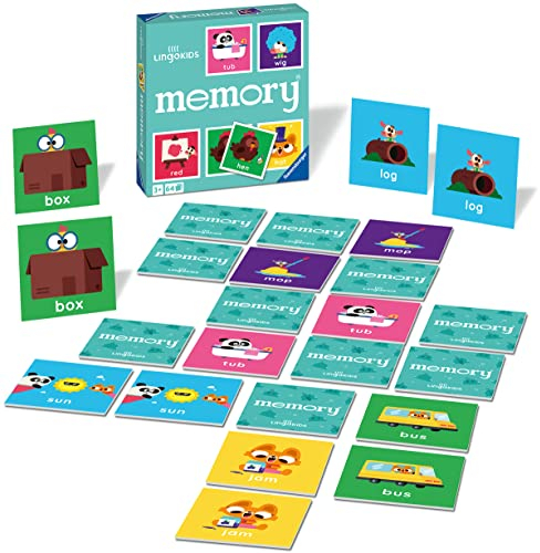 Ravensburger - Jeu Educatif - Grand Memory® - Lingokids - Jeu de Paires et de mémoire - 64 Cartes - Adultes et Enfants à partir de 4 Ans - Exclusivité Amazon - 20846