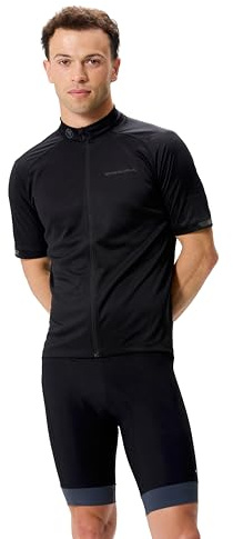 Endura Men's Xtract Shortsleeve Cycling Jersey II | Quick-Dry | Reflective Logos | Silicone Grip Jersey, Black, L