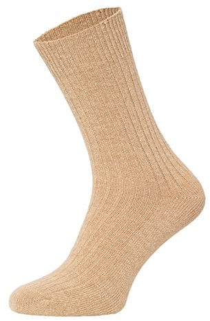 HomeOfSocks Ein Paar Wollsocken Socken Herren Und Damen - Dünne Warme Wollsocken Mit 72% Schaf Wollanteil | Braun Gr. 43-46