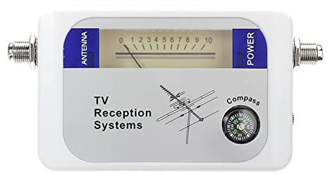 Satellite Finder Meter DVB-T Satellite Finder Amplificateur de Signal TV numérique Sat Finder avec Boussole Antenne numérique Antenne TV terrestre Compteur de Signal pour régler l'antenne parabolique