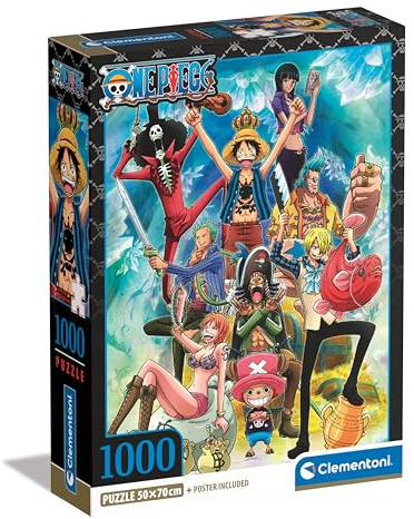 Clementoni One Piece Puzzle 1000 Teile mit Poster - Legespiel für Manga & Anime Fans - für Erwachsene und Kinder ab 9 Jahren, 39920