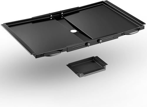 Mutool Bac à graisse de rechange, bac d'égouttement pour barbecue à gaz à 4/5 brûleurs, plateau de graisse réglable pour barbecue à gaz (61 - 78,7 cm), noir