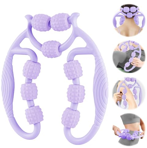 Taozoey Massage Roller, Massageroller, Massagerolle Bein Roller, Beinmassagegerät Cellulite Deep Tissue Massage Arm, Massagerolle Bein, Massagerolle mit Griff Bein, Massagerolle (Lila9)
