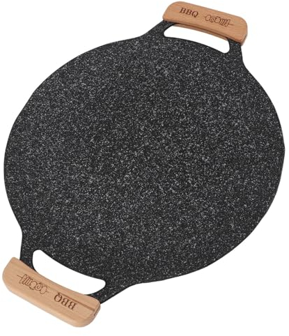 Tissting Padella Per Barbecue Coreana, 36 cm Padella Per Barbecue Piatta in Alluminio, Padella Rotonda Antiaderente, Comales Para Tortillas, Per Piano Cottura a Gas a Induzione