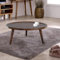 IH DESIGN Classic Solid Walnut Mango Low Wood Coffee Table Round Top with 3 Legs Center Table for Living Room Traditional Style Coffee Table