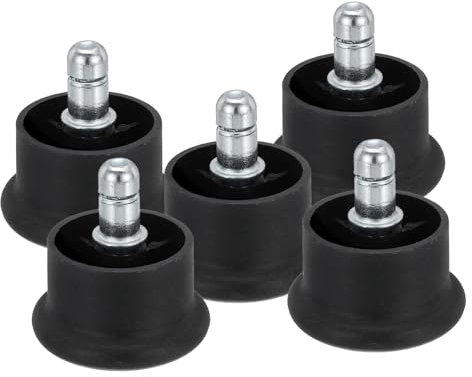 PATIKIL Bell Glides Replacement, 5 Pcs 1.18 Low Profile Bell Glides with Soft Rubber Bottom Office Chair Stool Swivel Caster Wheels to Fixed Stationary Castors Chair Feet Wheel Stopper