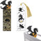 VARKAGE 2 Stück Schwarz Gold Cool Dragon Bookmark, Acryl Lesezeichen mit Sonne und Wolken, Doppelseitiges Lesezeichen für Buchliebhaber Freunde Familie Lesebegeisterte, Geschenk