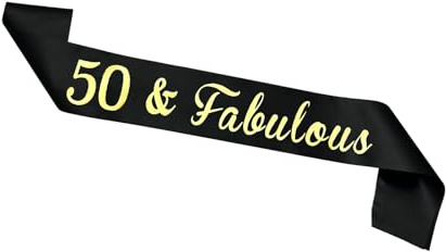 JEKUGOT 50th Birthday Sash Black 60th Birthday Decorations for Women Birthday Sash for Women 60th Sash for Birthday Party–Elegant Party Decoration Sash