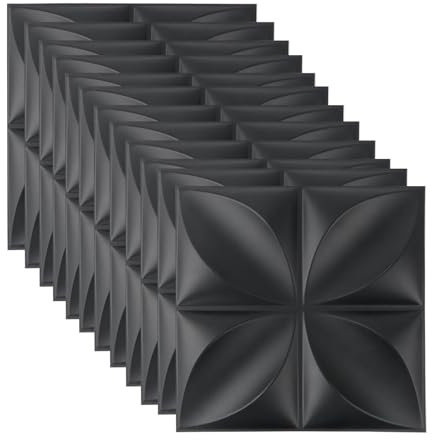 Pannelli 3D da parete 3D in PVC, a forma di fiore, 3D, pannelli da parete 3D, pannelli da parete, pannelli da gioco, pannelli da parete per soggiorno, camera da letto, 12 pezzi