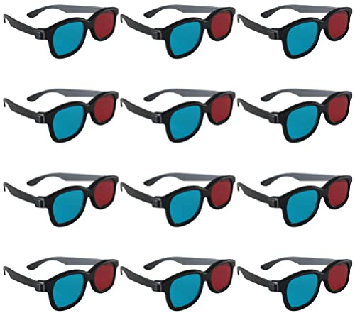 Beaupretty Portable 3D Glasses Set of 20 with Red Blue Anaglyph Lenses Lightweight Frame for Home Cinema Movie Viewing and Video Games