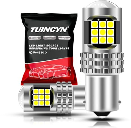 TUINCYN P21w 1156 Ba15s Bombilla Led, Luz Marcha Atrás 12V 24V 6000K Blanca, Canbus Sin Error para Luces de Marcha Atrás, Intermitentes, Antiniebla Trasera, Luces Diurnas, Luces De PosicióN, 2PCS