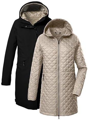 Killtec Femme Parka fonctionnelle 3 en 1 avec capuche, imperméable et veste matelassée encastrable KOW 22 WMN JCKT, schwarz, 46, 43312-000