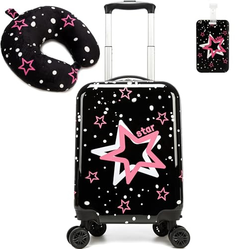 HTgroce Valigia Bambina, Trolley Ragazza da Viaggio, Valigia Ragazza Trolley Bagaglio a Mano Bagaglio per Bambini