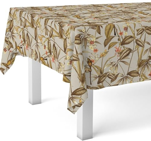 ECOMMERC3 | Tovaglia in tela cerata rettangolare dimensioni 100 x 140 cm - stile, durata e facile pulizia per il tuo tavolo - Tovaglia in tela cerata antimacchia e impermeabile - Amazonas Marrone