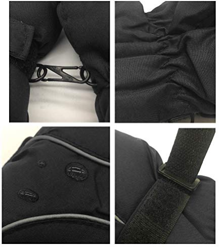 Alomejor Skidvantar för Barn Vattentäta Vinterhandskar i Nylon med Sammetsfoder Elastisk Handled och Lång Manschett 20 Cm för Flickor Pojkar i åldern 4 Till 9 för Skidåkning Snowboardåkning Släde