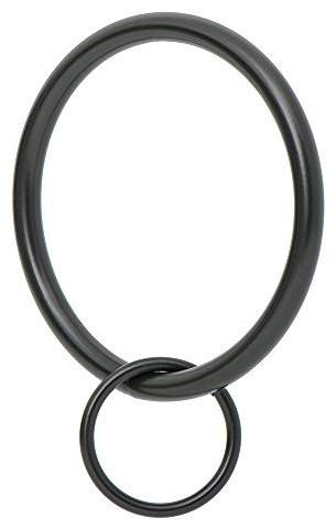 Ivilon Draperie Œillet Anneaux de Rideaux – 5,1 cm Bague Passant pour Crochet épingles, Lot de 14 Art déco Noir