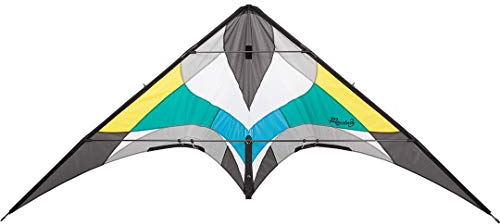 HQ Design - Maestro III Aqua Lenkdrachen Zweileiner Flugdrachen Allround Drachen für Kinder und Erwachsene ab 14 Jahren 95x220cm inkl. 70kp Dyneemaschnüre 2x25m+Schlaufen 2-5 Bft