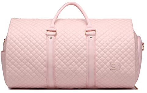 seyfocnia Umwandelbarer Reise-Kleidersack, Handgepäcktasche für Männer und Frauen, 2-in-1 Hängetasche, Anzug, Business-Reisetasche, A3-rosa, modisch