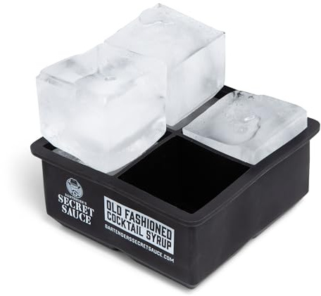 Bartender’s Secret Sauce Large Ice Cube Mold - 2” Silicone Whiskey Mold