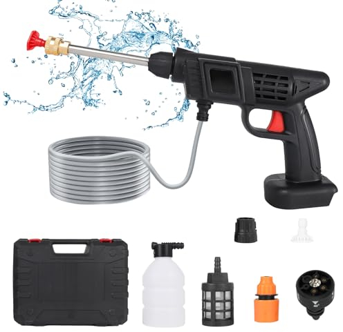 Nettoyeur Haute Pression sans Fil pour Makita 18V Batterie, Nettoyeur Haute Pression avec buse Multifonction 6 en 1, 30 Bar avec Tuyau de 5m, Idéal pour Voitures Maison Jardin