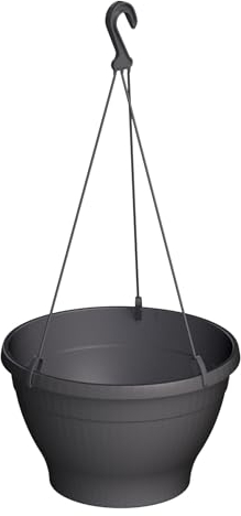 VERDENIA Melrose Pot de Fleurs à Suspendre, Design élégant et Durable, léger, intérieur et extérieur, résistant aux intempéries, diamètre : 26 cm, 26 x 26 x 60 cm, Anthracite