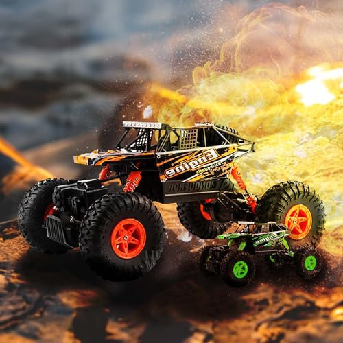 RC Ferngesteuerter Off-Road Monster-Truck mit Fernsteuerung und Akku, Crawler, Truggy, Gelände Fahrzeug im Modell Maßstab 1:18, RTR Auto für Kinder in Jungen Jahren und Erwachsene, Buggy Modellbau