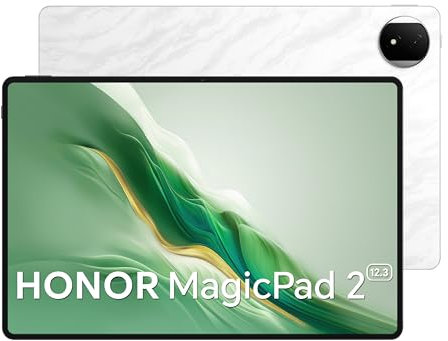HONOR MagicPad 2 12,3 Zoll 144Hz OLED Eye Comfort Display 12G/256G WiFi ultraschlankes undrobustes Tablet, 10050mAh Akku mit 66W Schnellladung, Octa-Core mit Snapdragon 8s Gen 3, Moonlight White