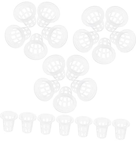 POPETPOP 60pezzi Vasi da Giardino Idroponici in Pp con Rete Forata Contenitori Plastica per Coltivazione Senza Terra Vaso Piccolo per Piante da Balcone e Vivaio Design Ventilato per Radici