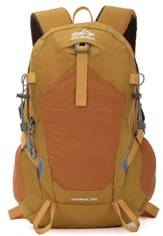 Freiesoldaten 25L Wanderrucksack für Herren und Damen, klein, leicht, Tagesrucksack, packbarer Rucksack für Outdoor, Camping, Reisen, gelb, M