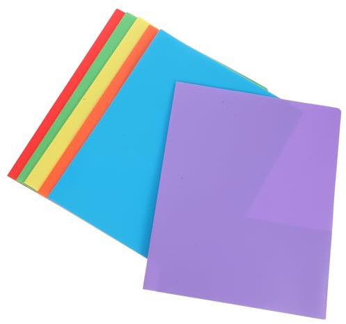 Housoutil Dossier Plastique a4 6 PièCes Avec Double Poche Chemises Plastiques Pour Classement Bureau Organisation Documents RéSistantes Et ÉTanches