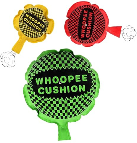 NieYat 3 Stück Furzkissen, Pupskissen, Groß Laut Selbstaufblasend, Ideal für Geburtstagsfeiern Halloween und Aprilscherz, 9 cm 16 cm 20 cm (Farbe Zufällig)