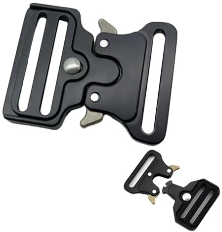 PYRUVAE Hebilla De Cinturón Hombre 50mm Negra De Metal Resistente Hebilla De Recambio De Liberación Rápida Ideal Para Cinturones De Cuero Mochilas Y Actividades Al Aire Libre