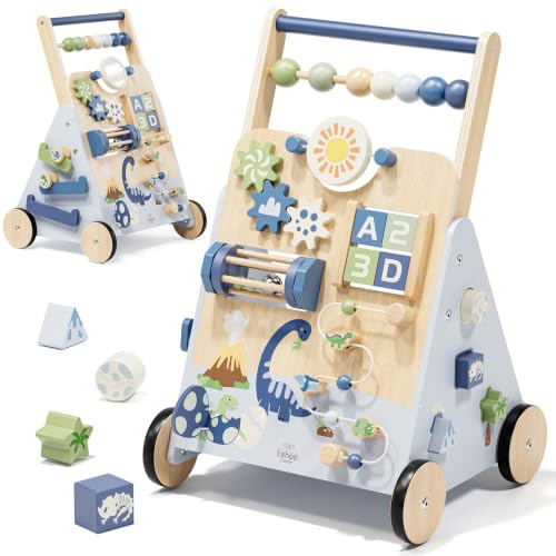 Lehoo Castle Dinosaur Wooden Baby Walker Montessori Toy 1 Year Old Boy Gift