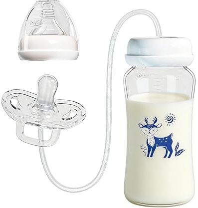 Fenayuu Biberones para Leche Materna,Alimentador de Silicona Hermético,Alimentador Tipo Chupete para Bebé - Para Niños Y Niñas, Uso En Casa, Guardería, Día De Campo, Excursiones
