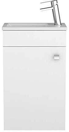 Sieper Badmöbel Meuble de lavabo avec lavabo Gabun Meuble de Salle de Bain avec lavabo et Armoire Céramique 400 mm Blanc Brillant Made in Germany